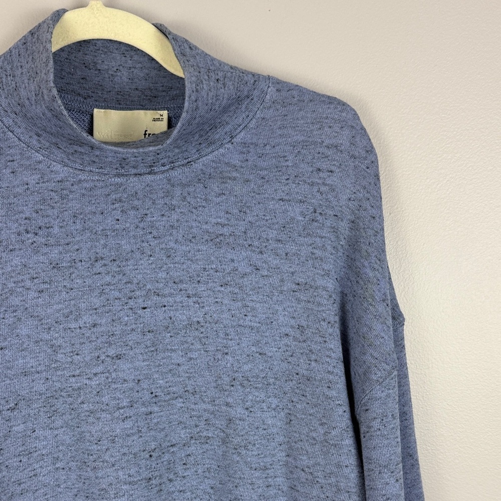 Aritzia Wilfred Free Cotton Blend Oversized Light Blue Knit Turtleneck Med Top - Picture 7 of 12